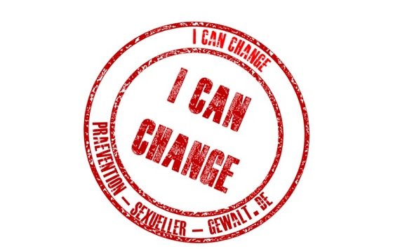 rotes, stempelförmiges Logo des Präventionsprojektes I Can Change