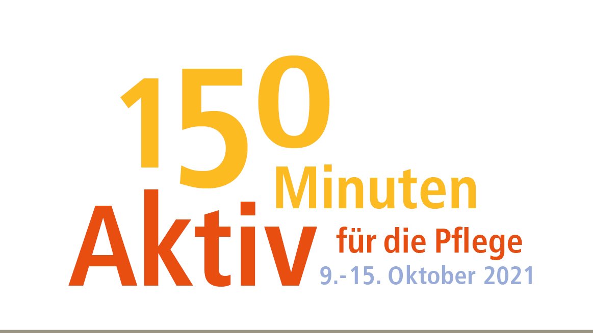 Logo "150 Minuten - Aktiv für die Pflege", 9.-15.10.2021