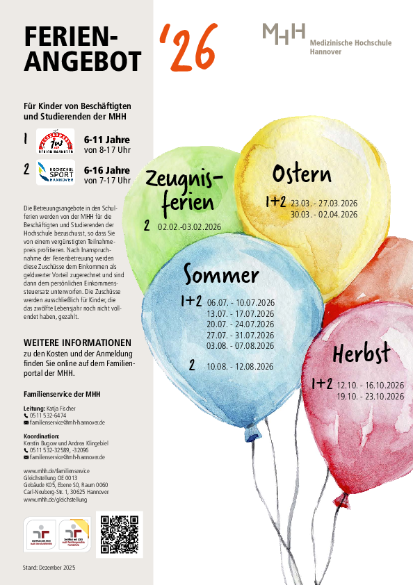 Poster mit bunten Luftballos, auf denen die Ferientermine stehen
