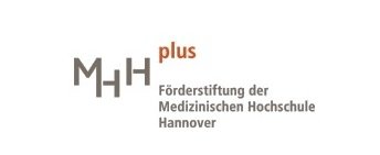 Logo MHH Plus - Schriftzug und Text Förderstiftung der Medizinischen Hochschule Hannover