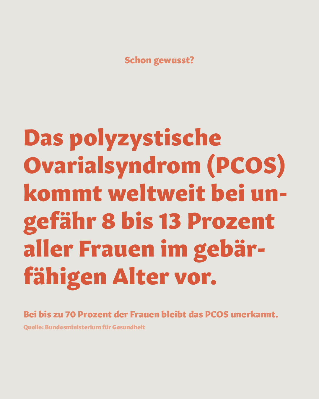 Infopost mit Text zu PCOS
