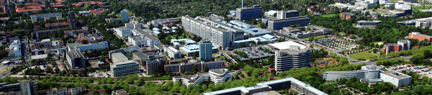 Das MHH-Gelände von oben aus östlicher Richtung