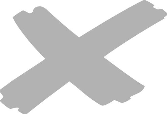 Ein großes, graues X auf weißem Hintergrund.