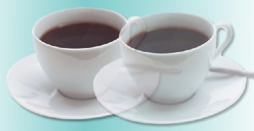 Doppelbildsimulation mit einer Tasse