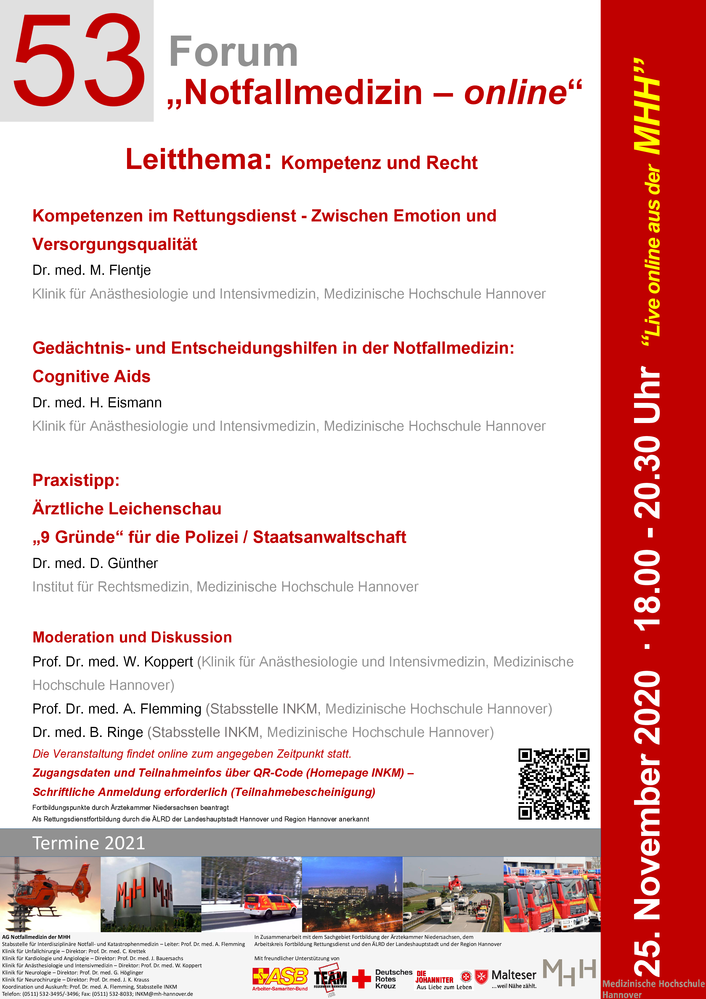 Programm des aktuell stattfindenden Forums für Notfallmedizin