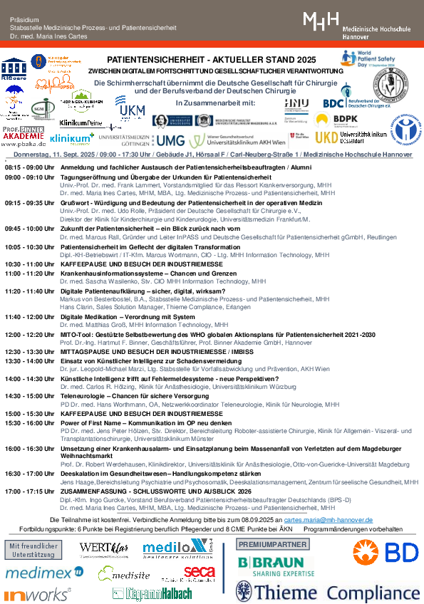 Programm der Veranstaltung
