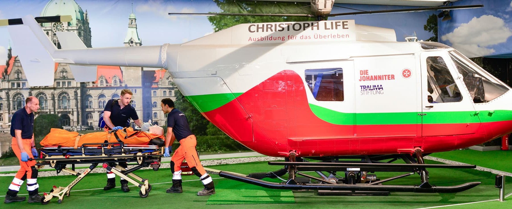 Der Luftrettungssimulator Christoph Life ist ein zu Trainingszwecken umgebauter Hubschrauber