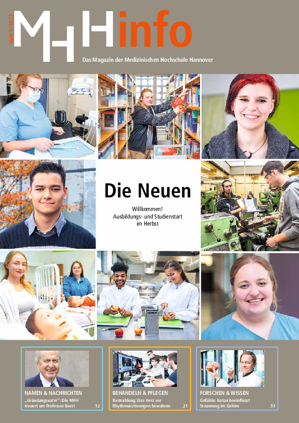 Cover des MHH-Infos: Die Neuen. Willkommen! Ausbildungs- und Studienstart im Herbst