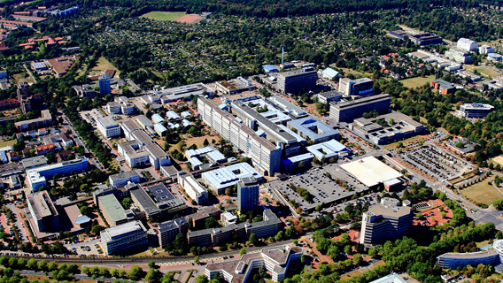 Luftaufnahme des MHH Campus