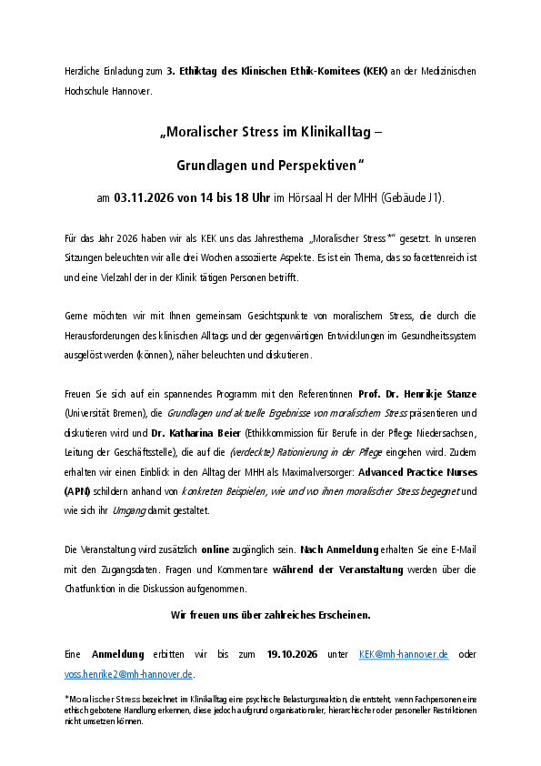 Einladung zur Veranstaltung