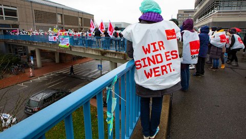 Aufgerufen zu der Streikaktion an der MHH hat die Gewerkschaft ver.di. Quelle: Karin Kaiser/MHH (Archiv)