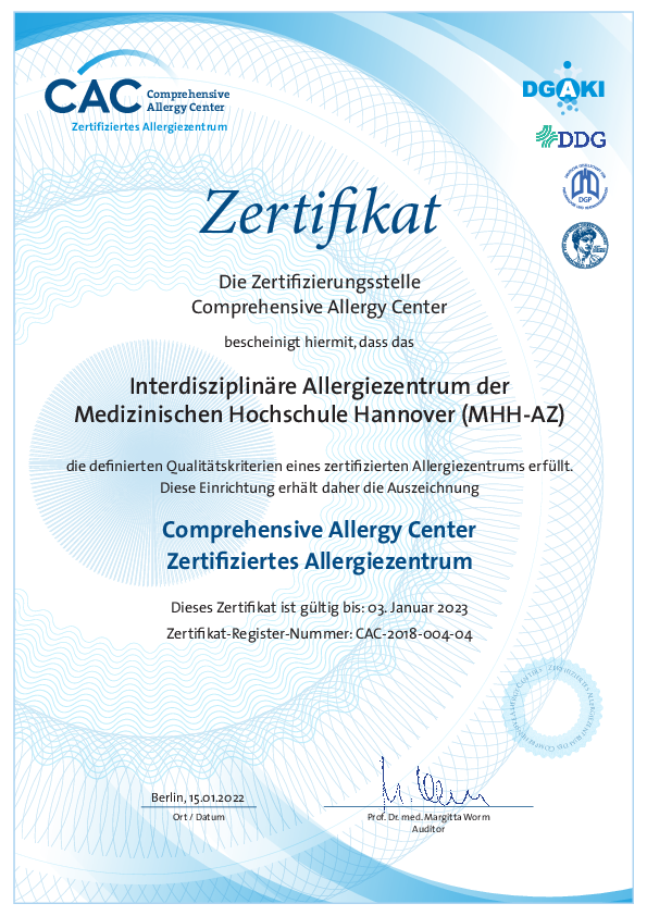 CAC - Zertifiziertes Allergiezentrum