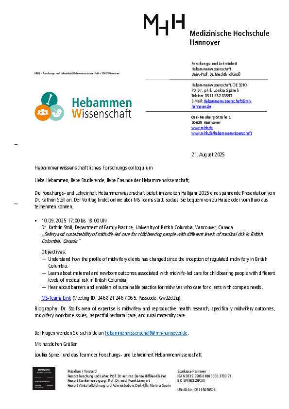 Infoblatt zur Veranstaltung