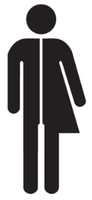 In the picture one can see a pictogram showing both a women and men.