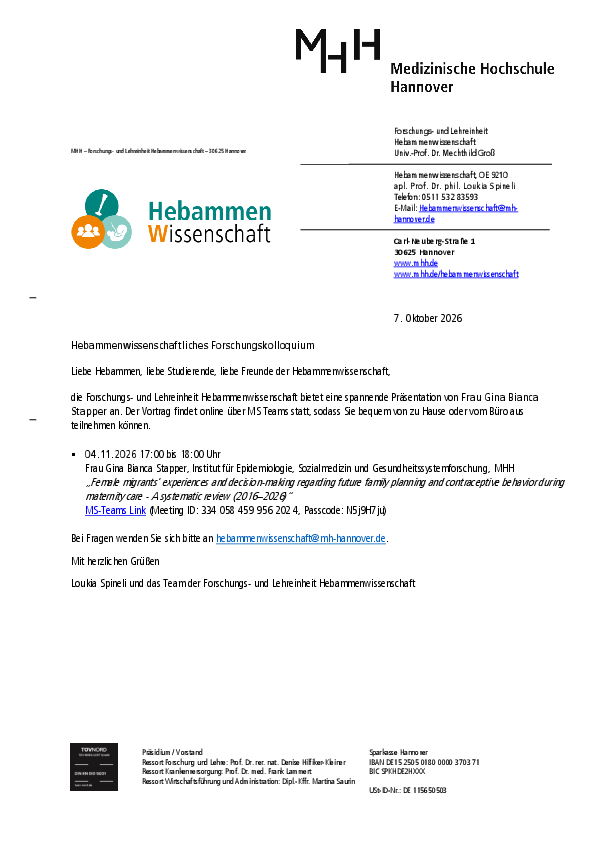 Flyer zur Veranstaltung.