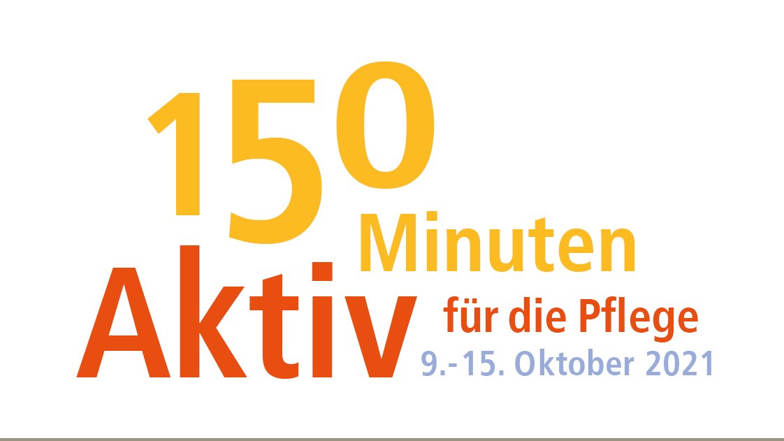 Logo "150 Minuten - Aktiv für die Pflege", 9.-15.10.2021