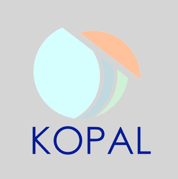 Ein in Pastelltönen gehaltener und in drei Stücke zerteilte Kreis bildet das Logo des Projekts KOPAL