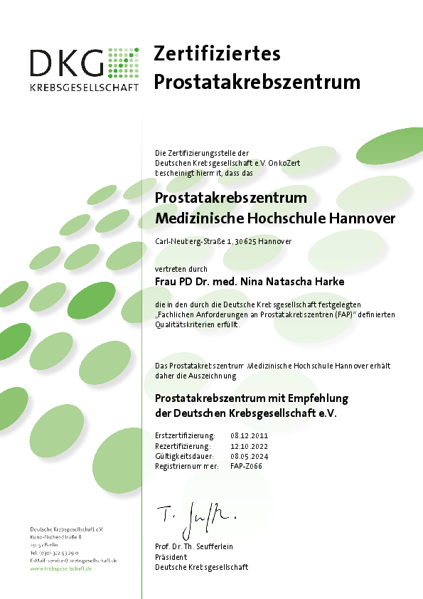 Zertifikat der Deutschen Krebsgesellschaft