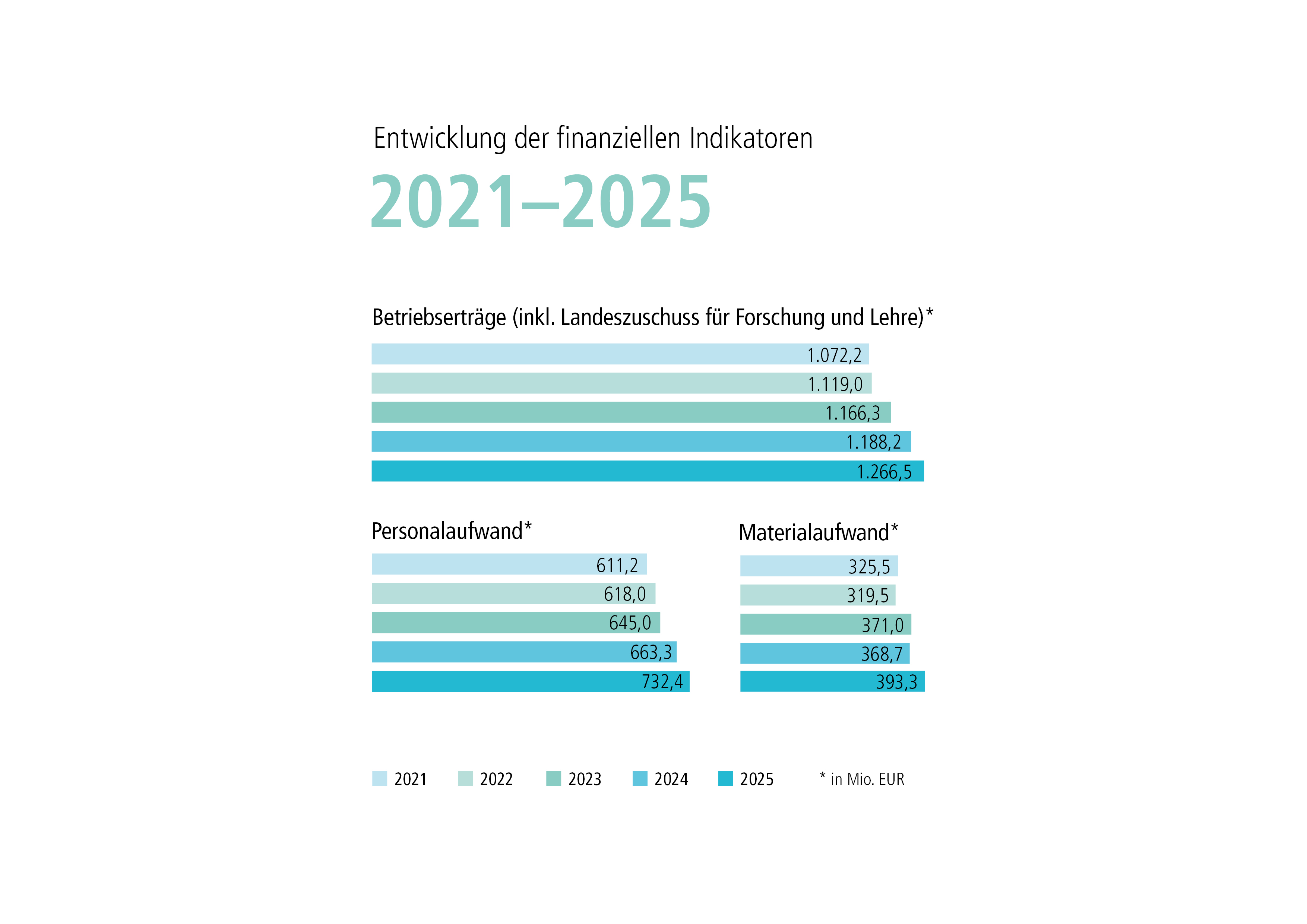 Grafik aus dem MHH-Jahresbericht zeigt die Zahlen zu den finanziellen Indikatoren