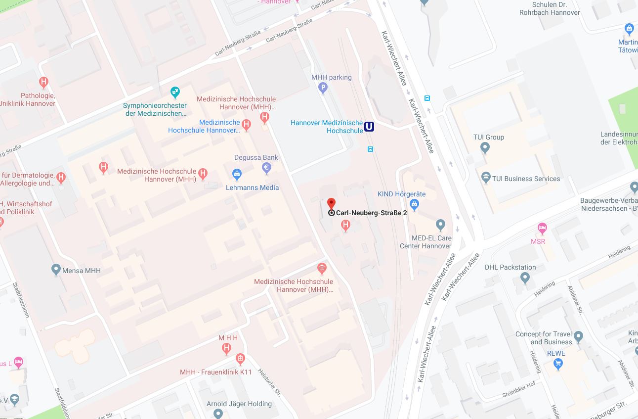 Auszug aus GoogleMaps Karte der MHH