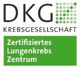 DKG Logo Krebsgesellschaft auf dem steht: Zertifiziertes Lungenkrebs Zentrum".