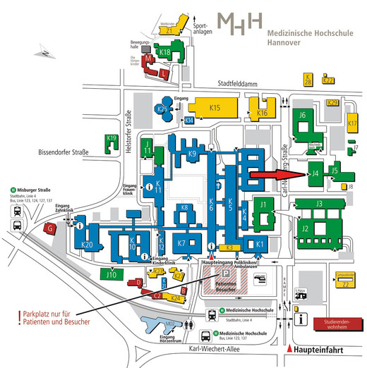 Lageplan Forschungseinrichtung EM/MHH
