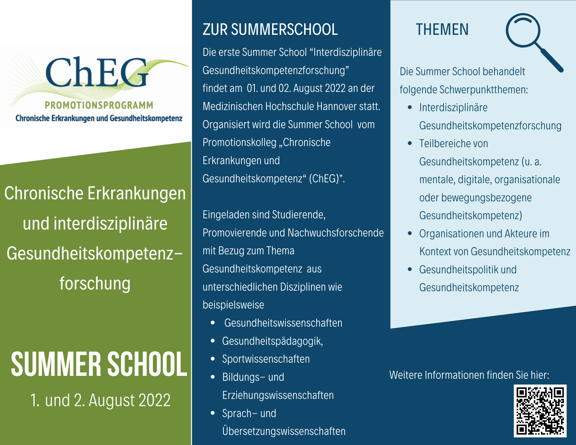 Einladungsflyer ChEG-Summerschool 2022 Seite 1
