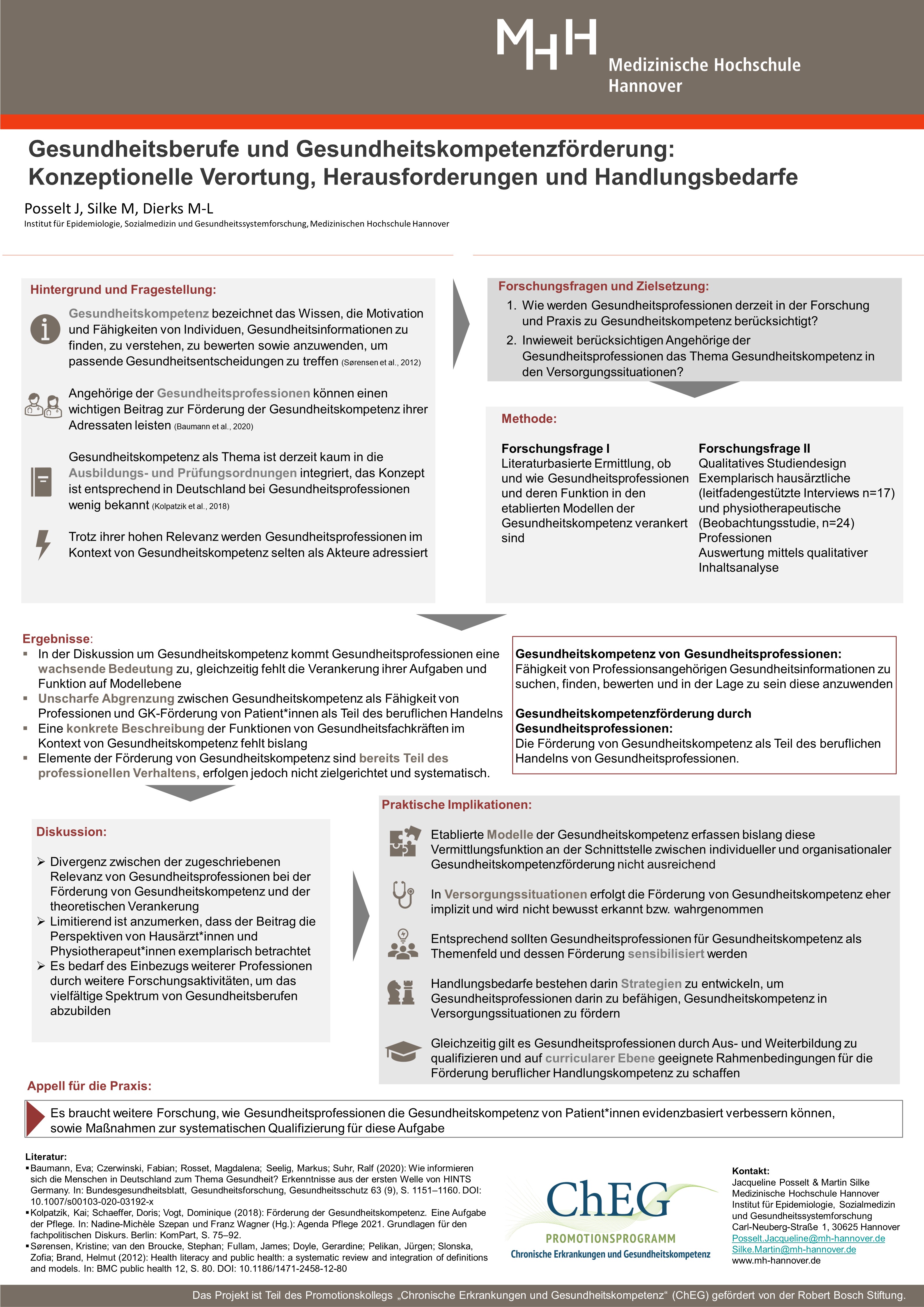 Poster zum Thema Gesundheitsberufe und Gesundheitsförderung auf dem DKVF-Kongress 2022