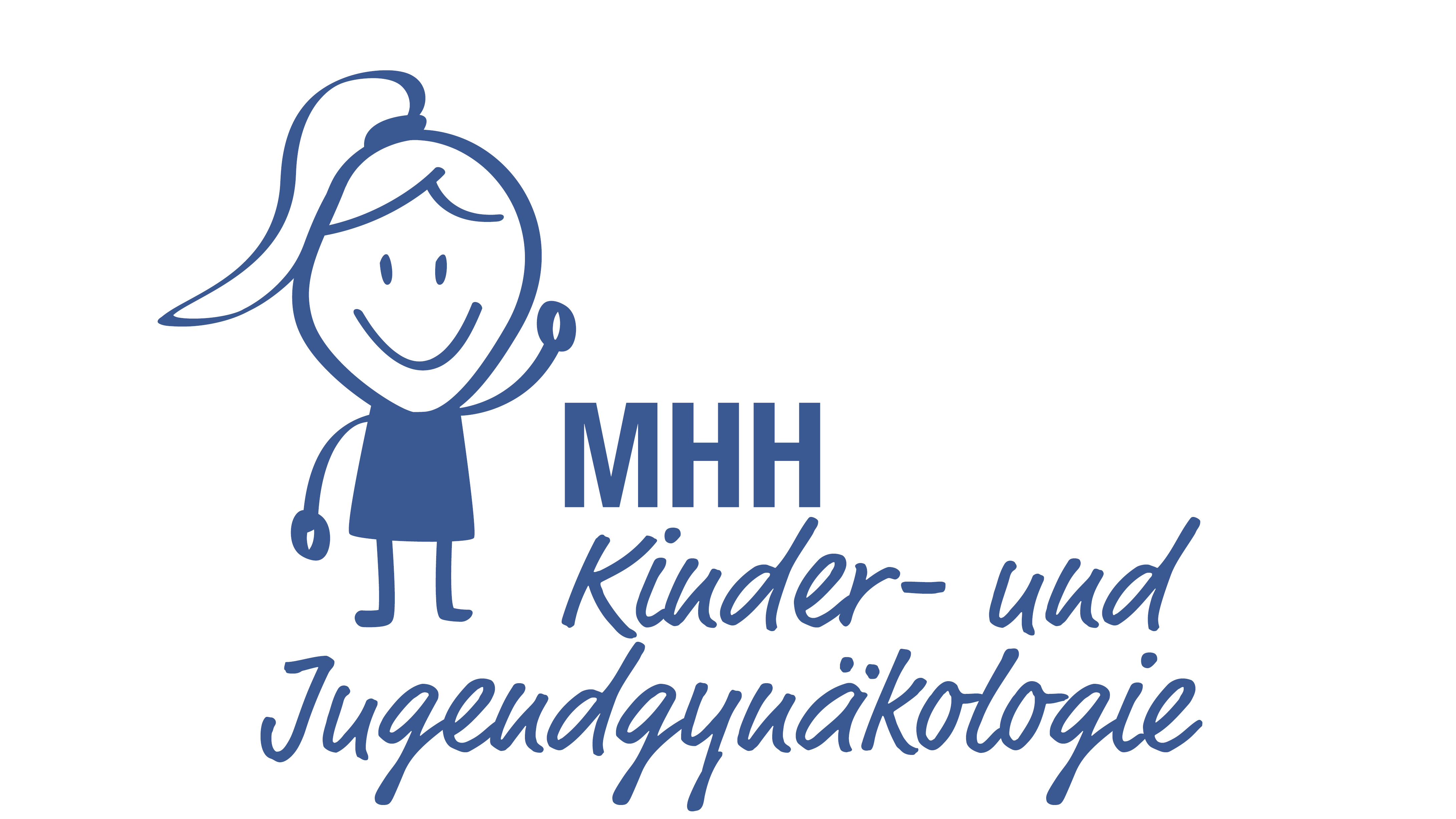 Logo MHH Kinder- und Jugendgynäkologie - Zeichnung winkendes Mädchen
