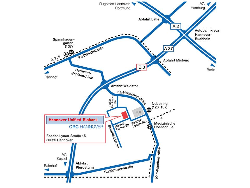 Anfahrt zur HUB im CRC Hannover