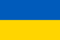 Flagge der Ukraine in den Farben blau und gelb.