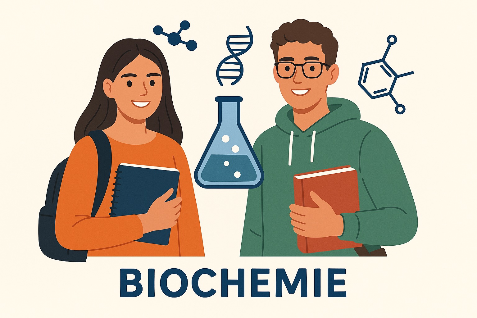 Zwei Studieninteressierte für den Studiengang M. Sc. Biochemie