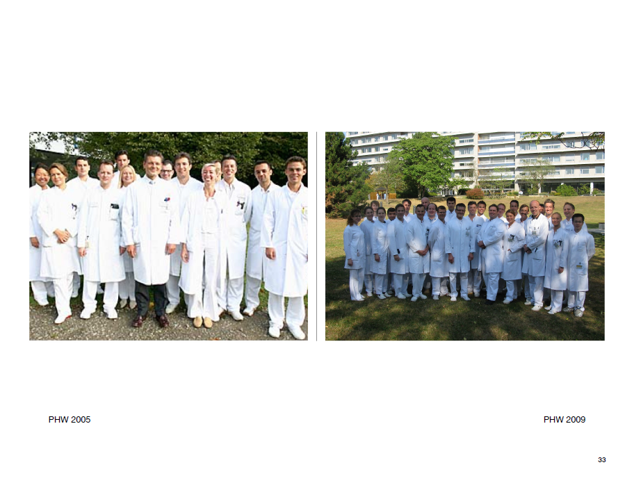 Gruppenfotos der PHW mit Prof. Vogt aus den Jahren 2005  und 2009