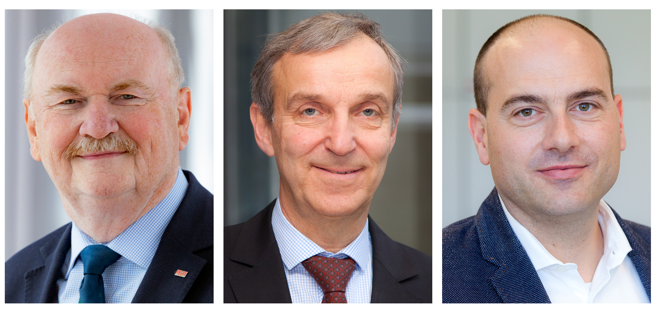  Portrait pictures of the MHH professors Manns, Werfel and Thum.