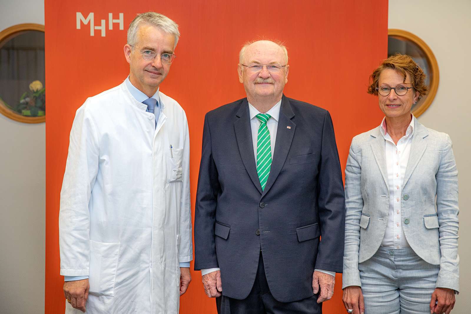 The MHH-Presidium with Professors Frank Lammert, Michael Manns and Martina Saurin (from left).