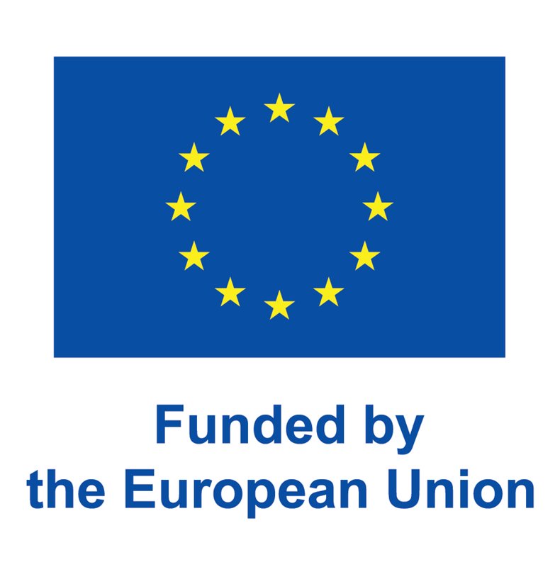 Logo der europäischen Union mit dem Text "Funded by the european Union"