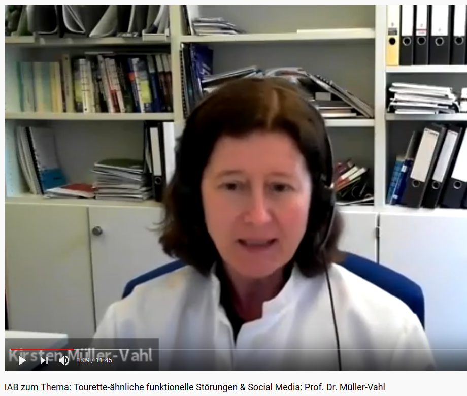 Ein Bild vom Video auf YouTube Interview mit Frau professorin Kirsten Müller-Vahl