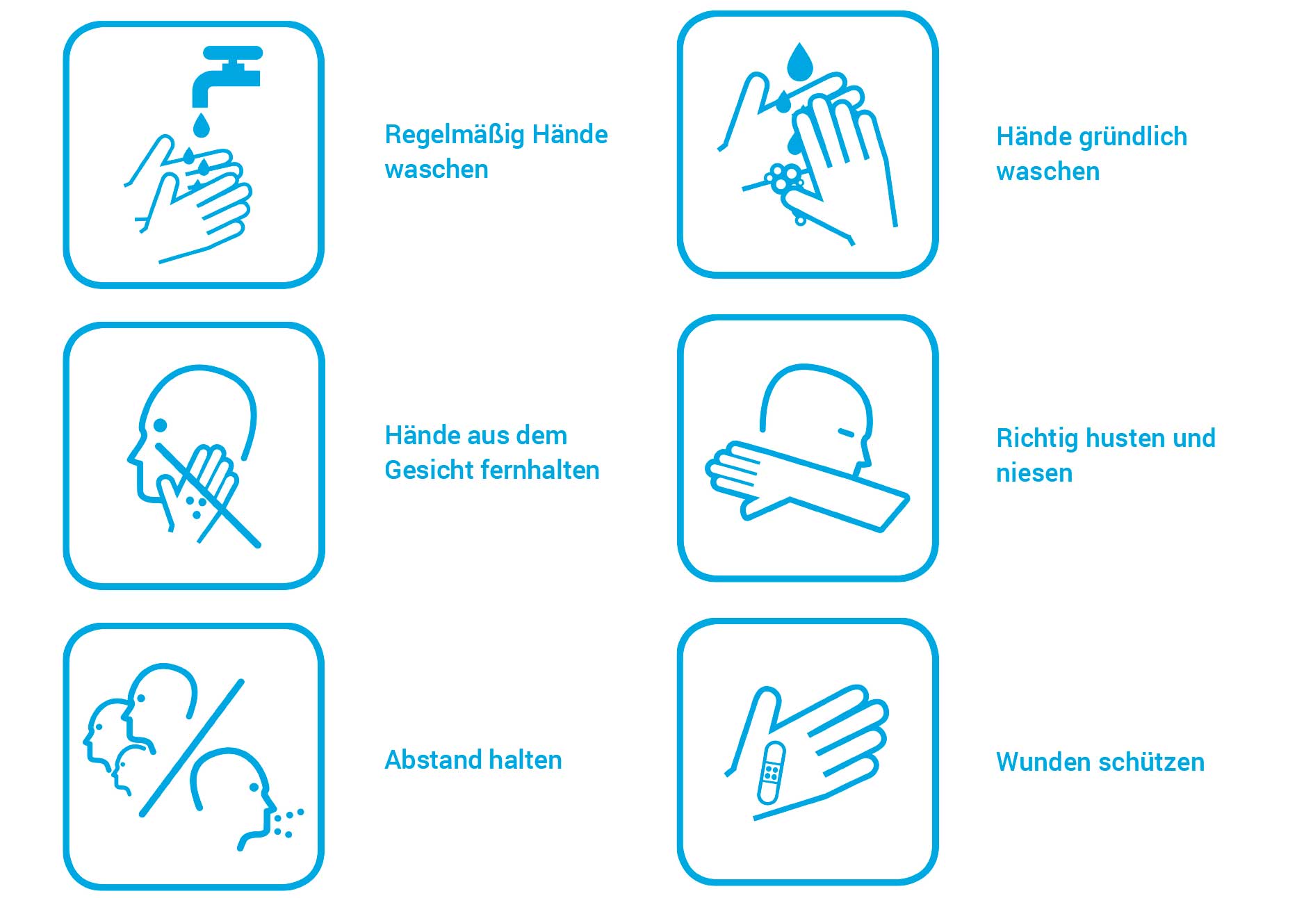 Infografik mit Hygienetipps; Copyright: Bundeszentrale für gesundheitliche Aufklärung (BZgA), infektionsschutz.de, https://www.infektionsschutz.de/mediathek/infografiken.html, CC BY-NC-ND 