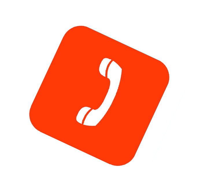 Symbol eines Telefonhörers auf orangefarbenem Hintergrund; Copyright: Pixabay/Tumisu