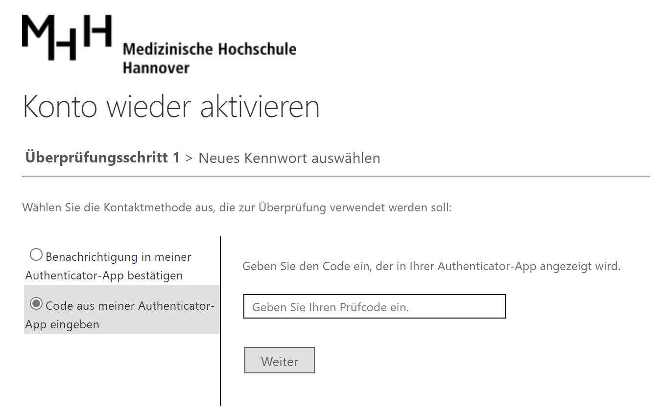 Prüfcode Eingabefenster